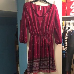 Maroon patterned xhilaration dress